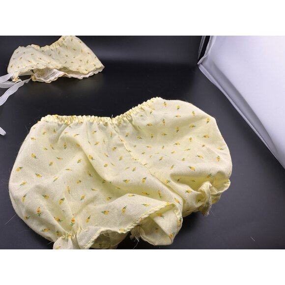 Cabbage Patch Kids Preemie Doll Coleco Yellow Tulips Bonnet Dress Bloomers READ - Picture 8 of 16